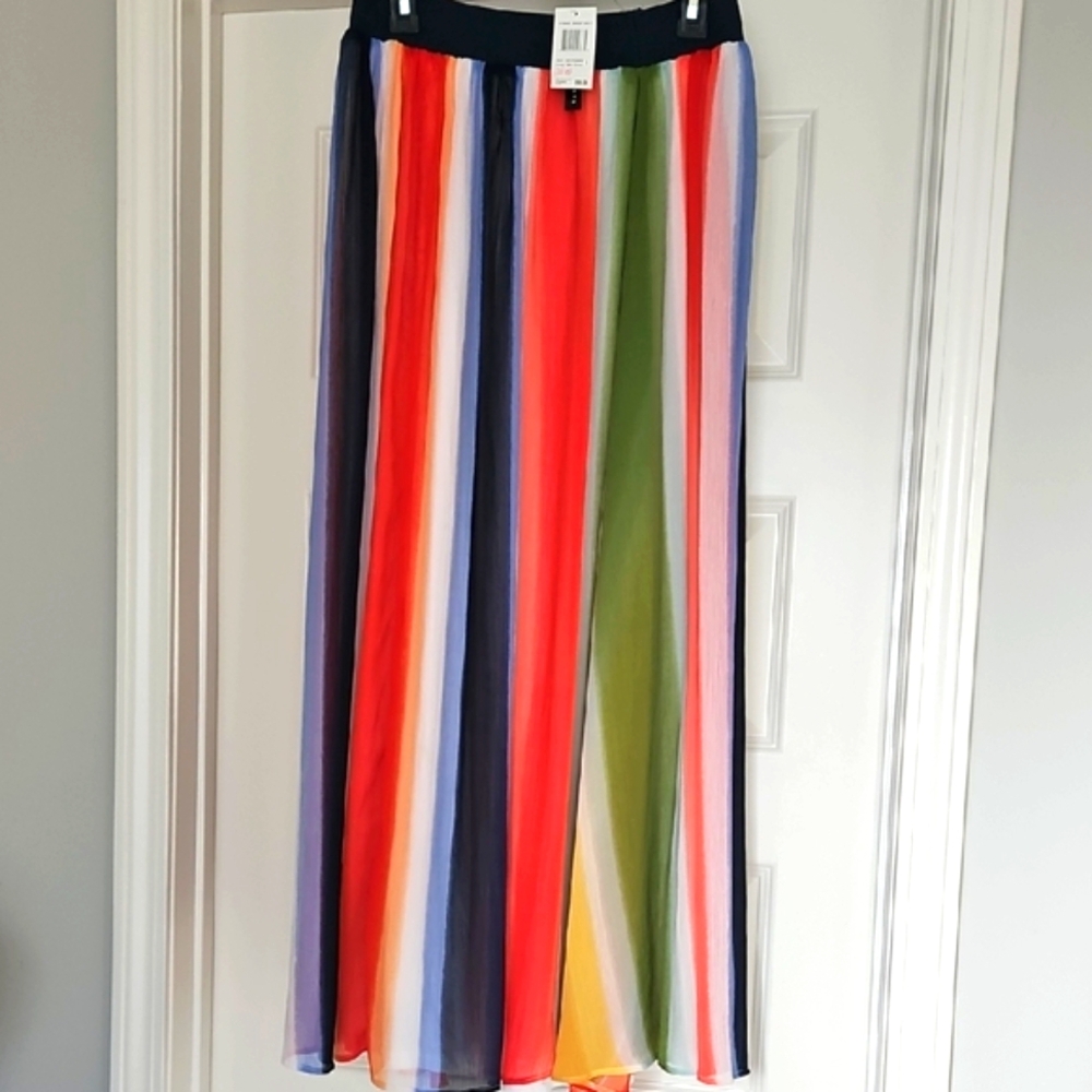 Grace Elements Blue and Pink Pleated Maxi Skirt Resort Wear